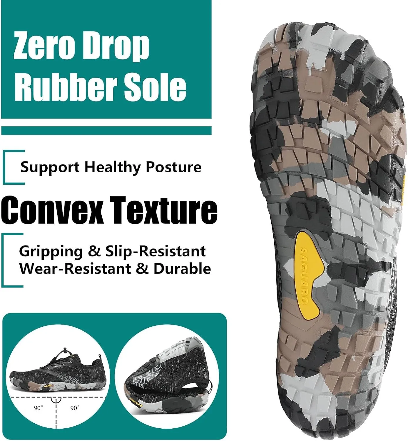 SAGUARO Womens Mens Barefoot Shoes Minimalist Trail Runner Wide Toe Box Zero Drop Outdoor Cross Training Shoe