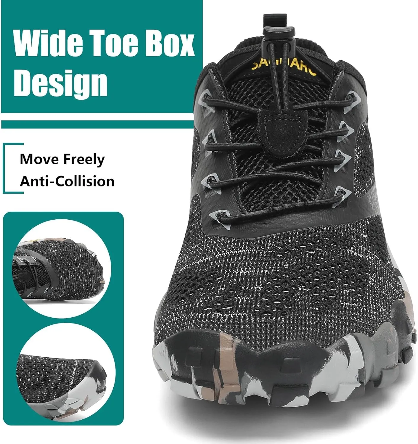 SAGUARO Womens Mens Barefoot Shoes Minimalist Trail Runner Wide Toe Box Zero Drop Outdoor Cross Training Shoe