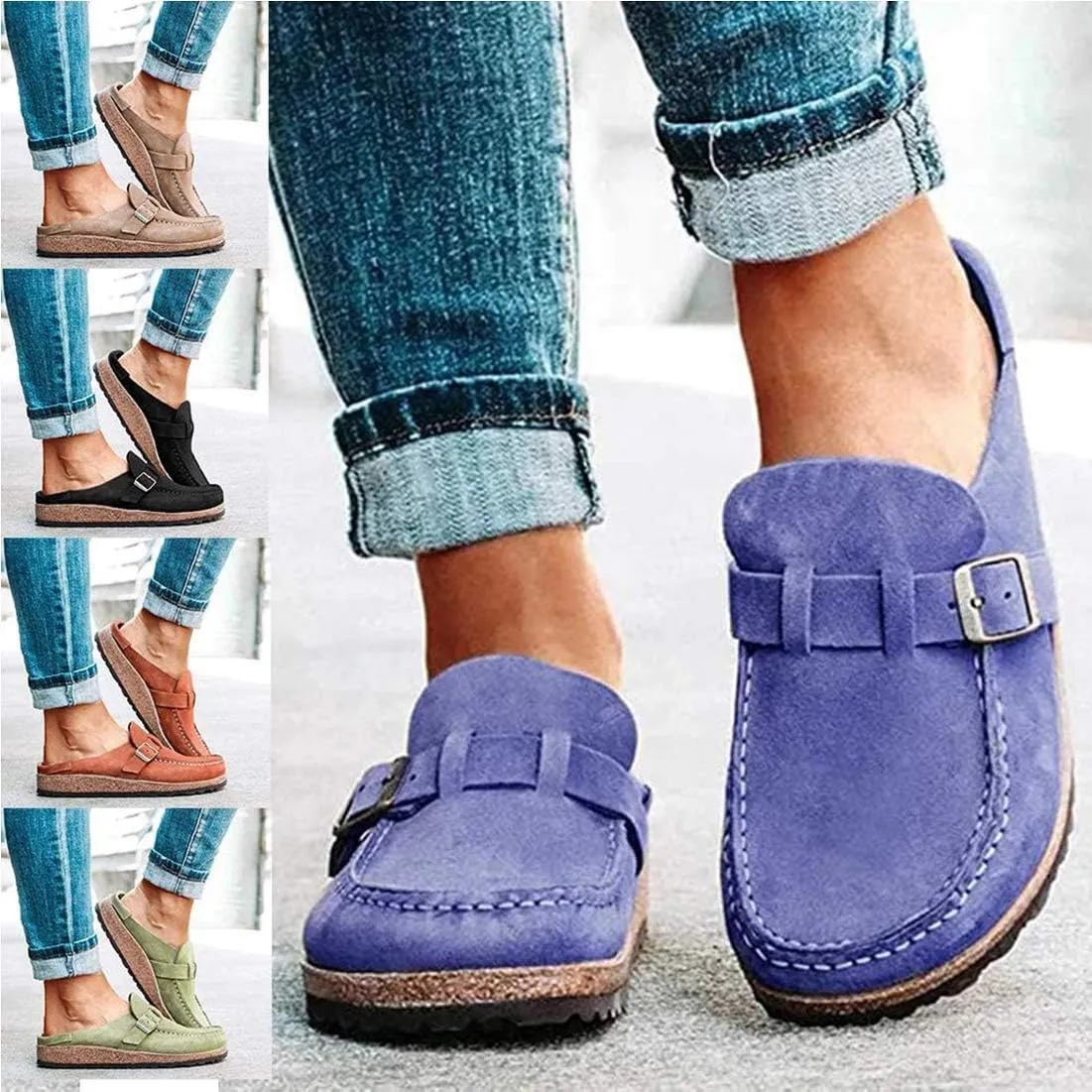Sandals Women Loafer Flats Platform Shoes Slip on Suede Moccasins Low top Canvas Shoes,04,41