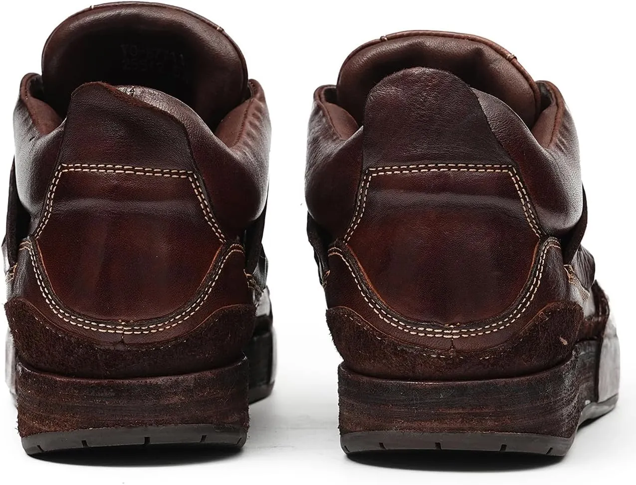 Santimon Men??s Luxury Horse-Leather Sneakers ?C Handmade Goodyear-Welt Low-Top Dress-Casual Shoes, Breathable Cow-Leather Insole, Business & Weekend Walking Comfort