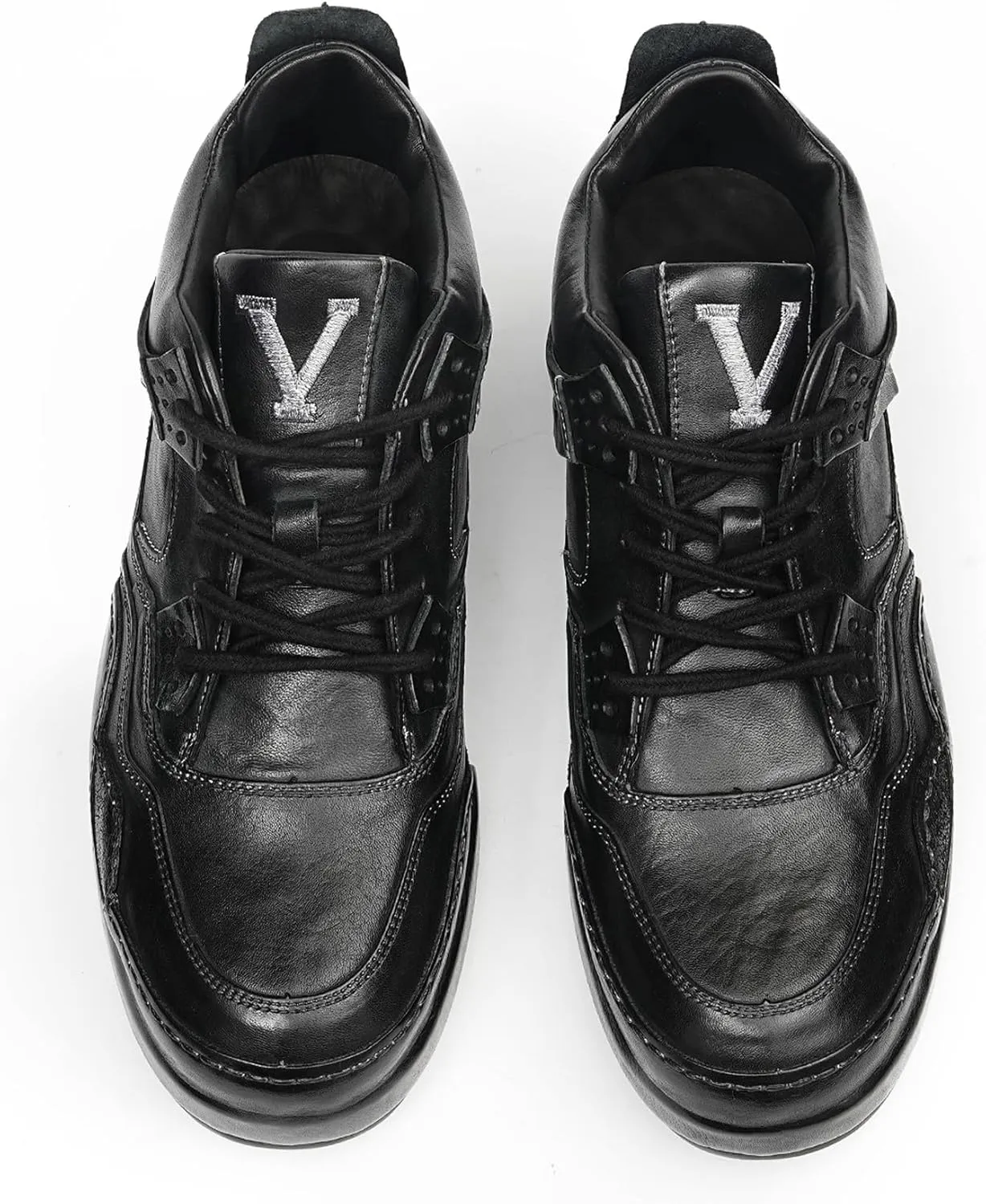 Santimon Men??s Luxury Horse-Leather Sneakers ?C Handmade Goodyear-Welt Low-Top Dress-Casual Shoes, Breathable Cow-Leather Insole, Business & Weekend Walking Comfort