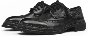 Santimon Men??s Wingtip Brogue Oxfords Horse-Leather Dress Formal Shoes ?C Handcrafted Goodyear-Welt Construction, Breathable Leather Lining for Business-Casual & Wedding