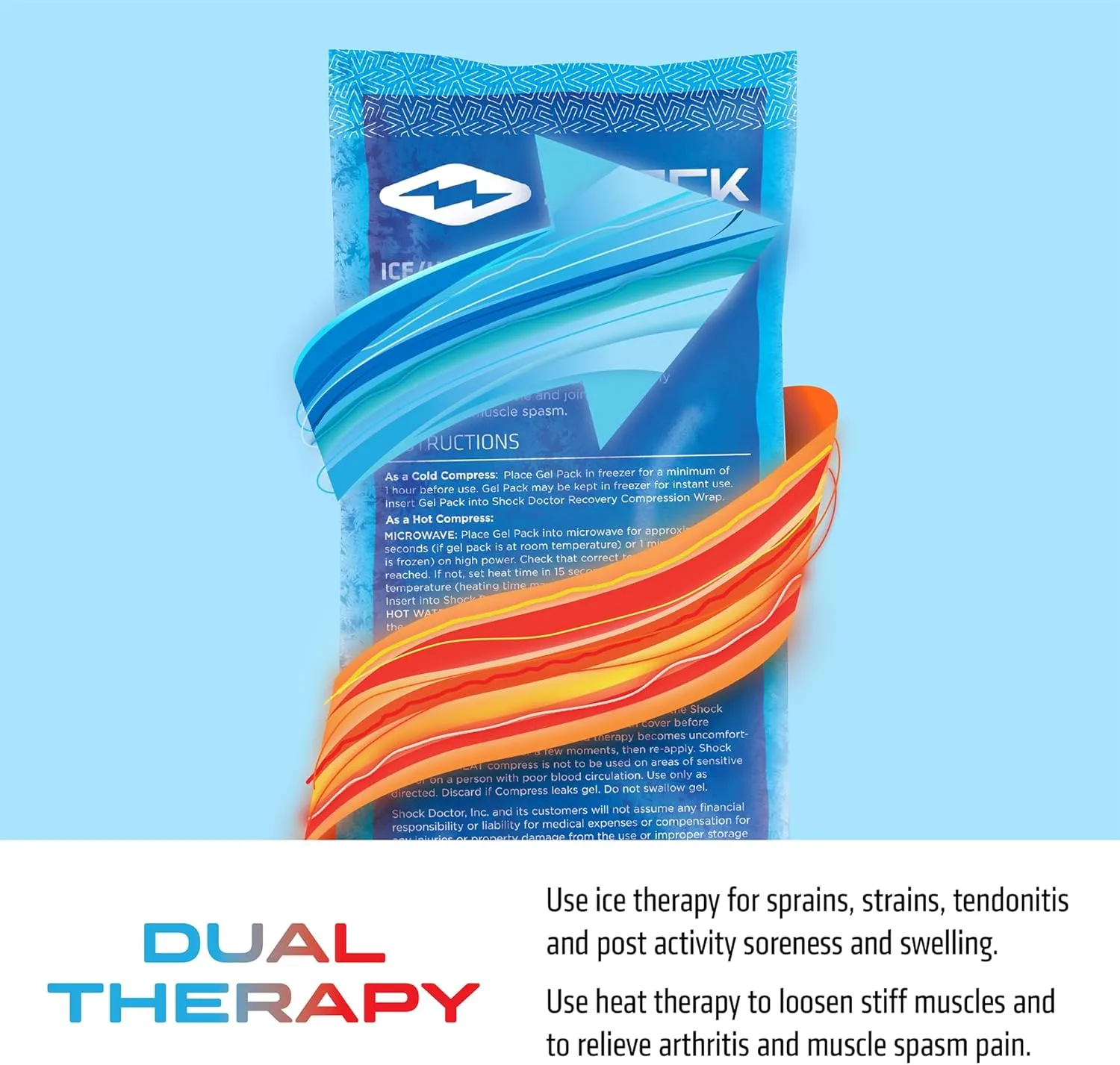 Shock Doctor Ice Recovery Compression Knee Wrap Brace