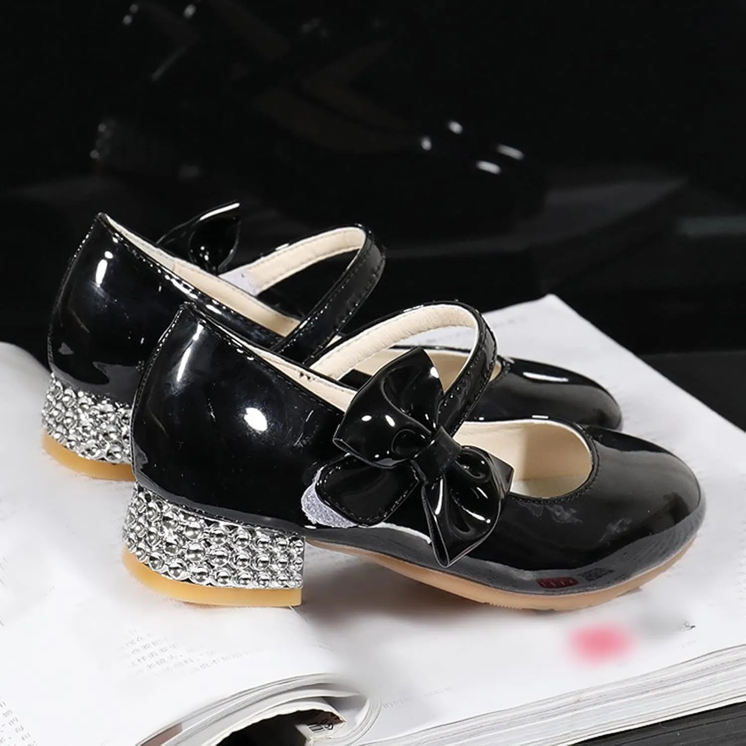 Shoes Low Heel Toddler Girls Dress Shoes Cute Bowknot Patent Mary Jane Flower Girls Wedding School Party