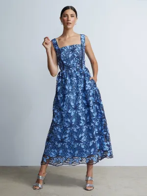 Sleeveless Square Neck Floral Dress