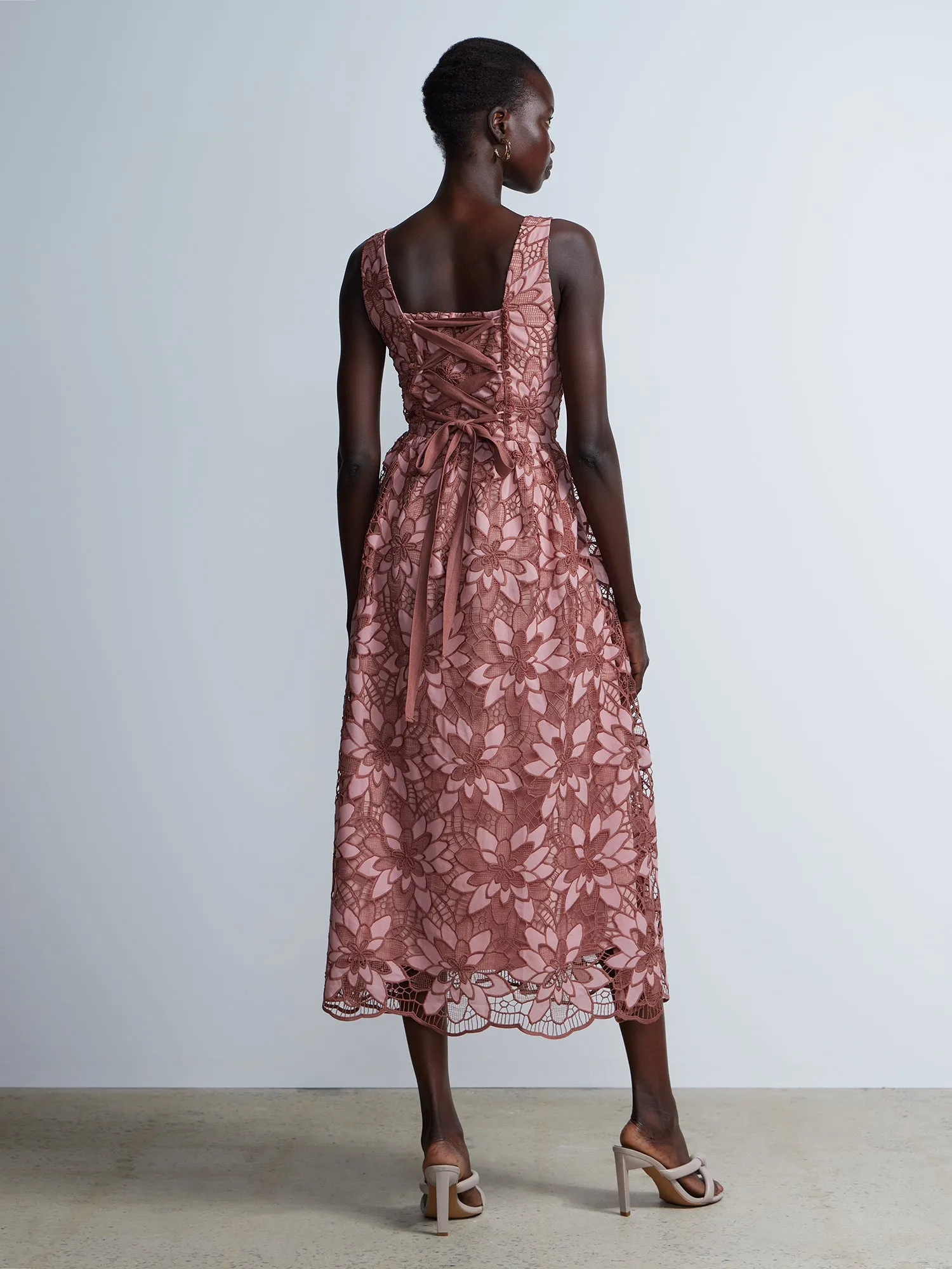 Sleeveless Square Neck Floral Dress