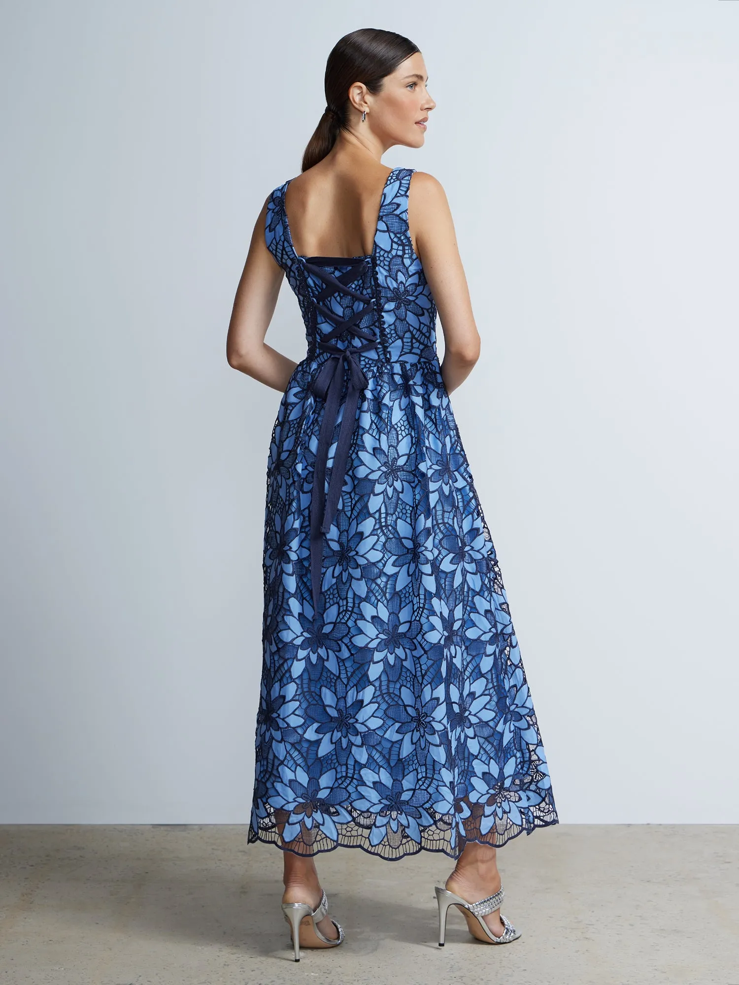 Sleeveless Square Neck Floral Dress