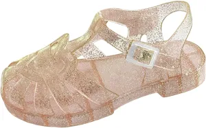 Soft Flat Shoes Summer Girl Shoes Girls Sandals Shiny Jelly Beach Closed Toe Hollow Casual