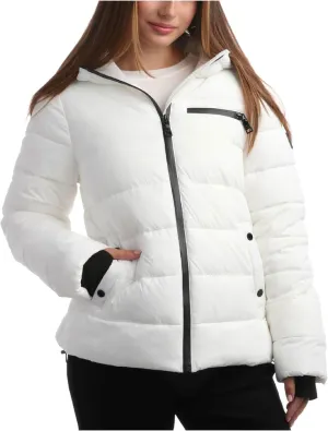 Steven Madden Women Winter Jacket - Packable Quilted Puffer Parka Coat - Hooded Outerwear Windbreaker Jacket for Women, S-XL