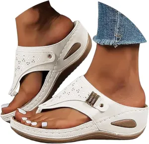 Summer Sandals for Women 2025,Orthopedic Sandal for Women Dressy-Arch Support Wedge Flip Flops Comfortable Dressy Casual Beach Slippers Casual