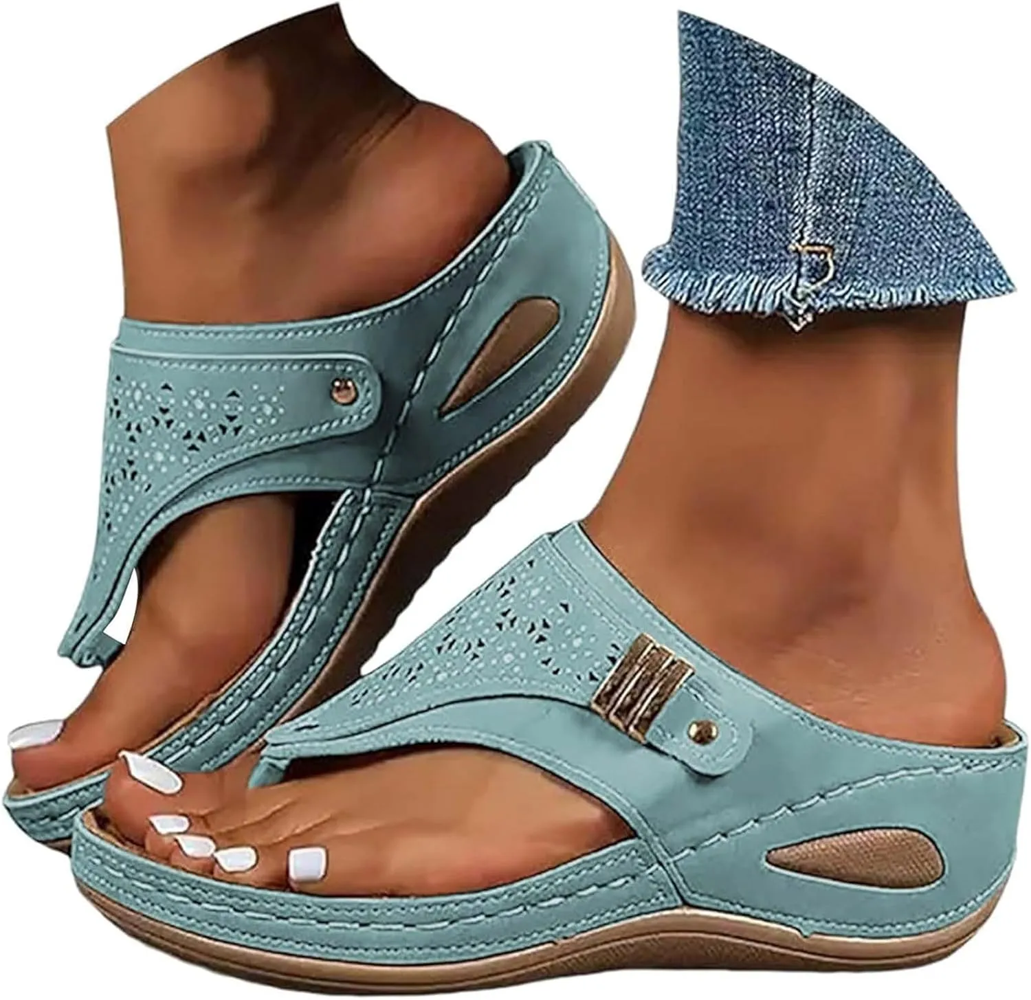 Summer Sandals for Women 2025,Orthopedic Sandal for Women Dressy-Arch Support Wedge Flip Flops Comfortable Dressy Casual Beach Slippers Casual