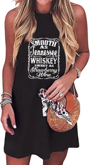 Sun Salt Sand Coconut Tree Mini Dress Women Summer Sleeveless Vacation Tank Dress Beach Praty Shirts Dress
