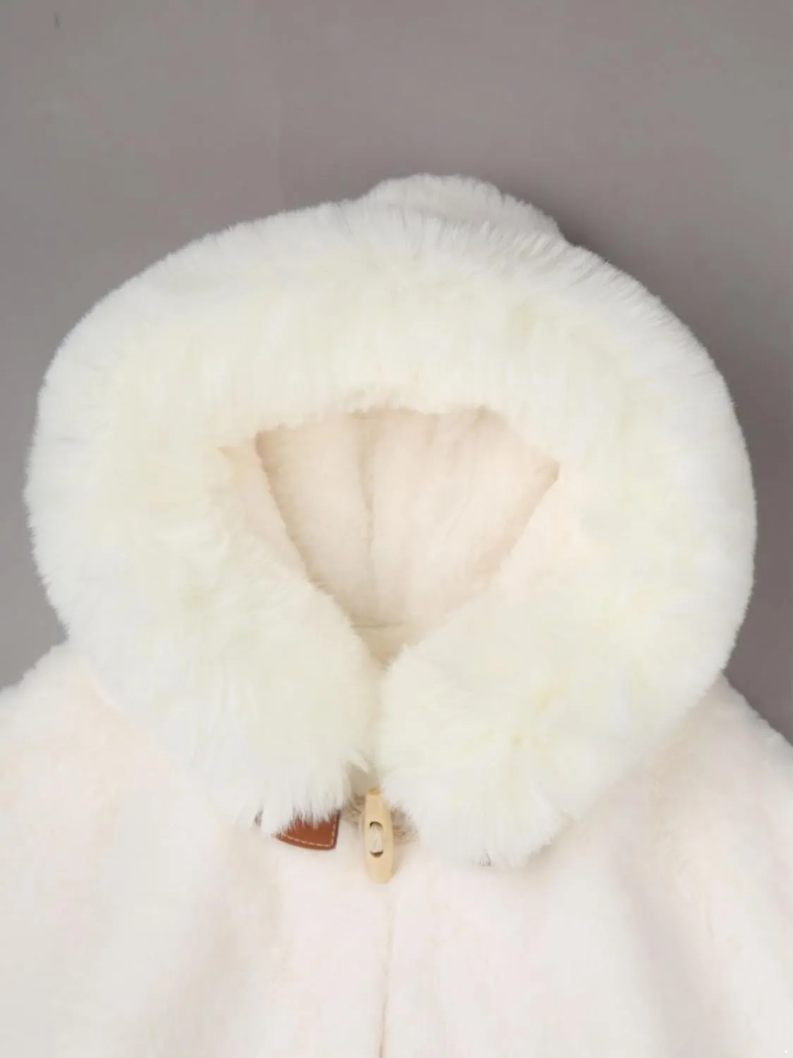 Toddler Baby Fleece Hooded Cloak Capes Poncho Children Fall Winter Coat Snowsuit Outwear