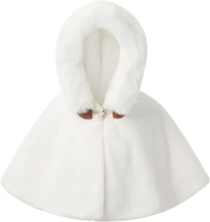 Toddler Baby Fleece Hooded Cloak Capes Poncho Children Fall Winter Coat Snowsuit Outwear