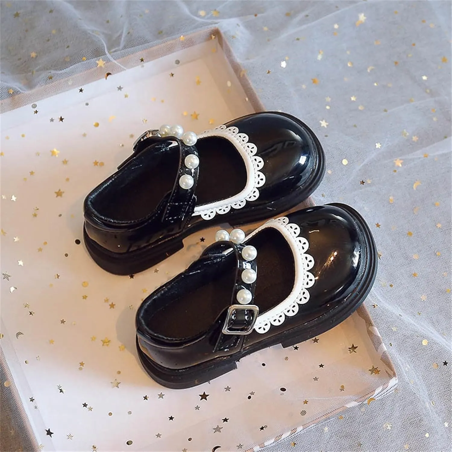 Toddler Baby Girls Dress Shoes Wedding Party School Ankle Strap Ballet Flats Shoes Little Princess Dress up Shoes
