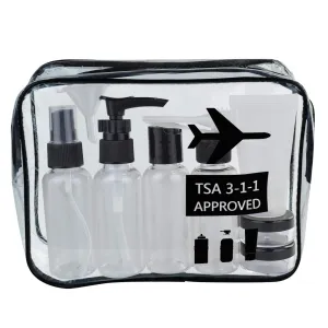Travel Bottles and TSA Approved Toiletry Bag, Clear Quart Size with Leak-Proof Travel Containers Set Makeup Bag Accessories for Liquids Carry-On Luggage Compliant for Airplaine