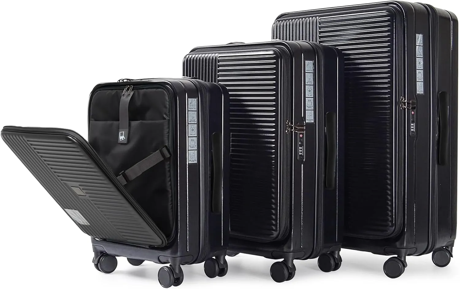 Travel Confidently with Hardshell Luggage Set, TSA Lock, Ergonomic Handle, Front Opening, Black