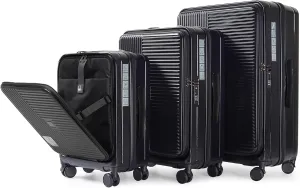 Travel Confidently with Hardshell Luggage Set, TSA Lock, Ergonomic Handle, Front Opening, Black