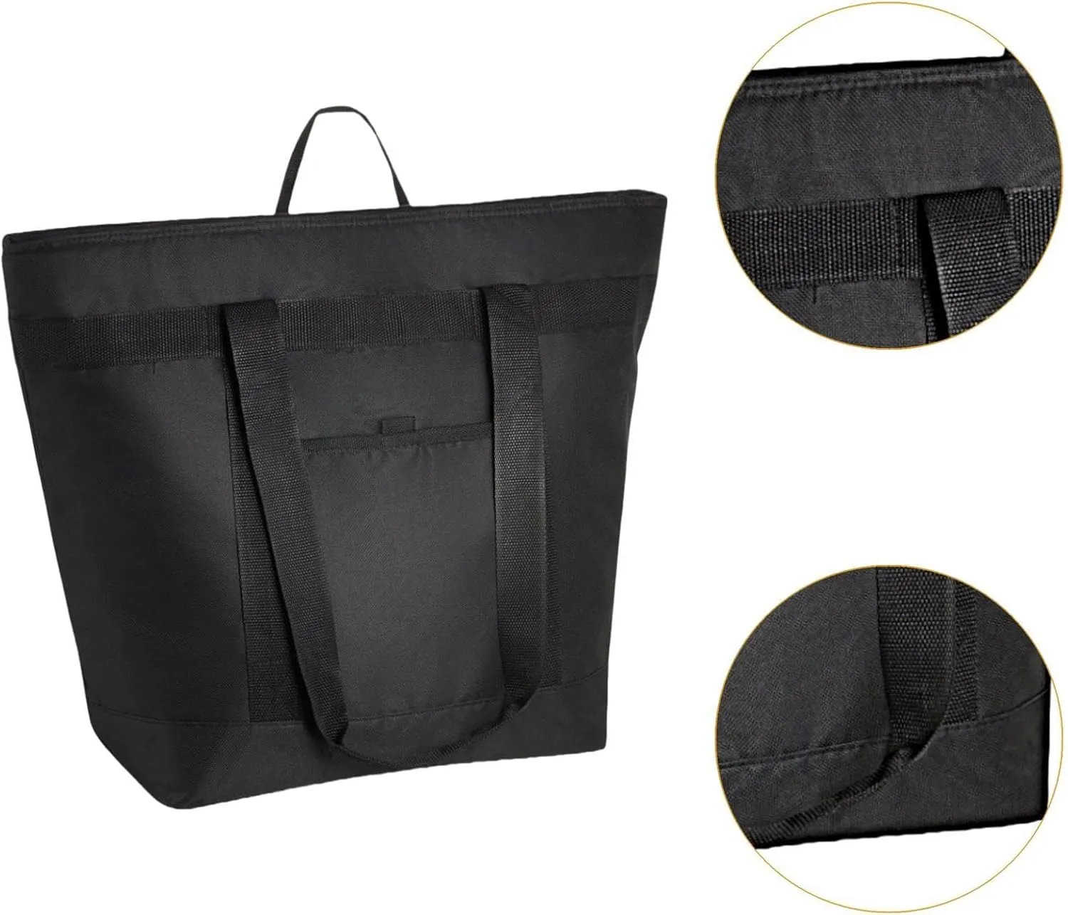 Travel Insulated Cooling Bag Fishing Shoulder Bag Foldable Design W/Front Pocket Travel Hand Bag for Camping and Picnics BBQ