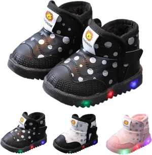 Winter Boots for Infant Toddler Boys Girls Ankle Warm Suede Plush ??ining House Shoes for Indoor Outdoor Walking