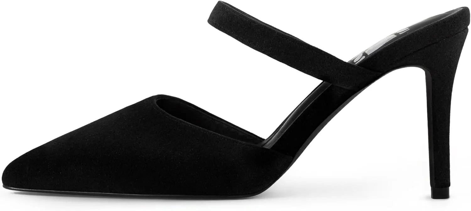 WIRALOMI Kitten Heels for Women Mesh Heels Closed Pointed Toe Mule Heeled Sandals Slip On Wedding Dress Mesh Pumps Shoes