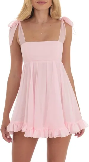 Women Boho Tie Shoulder Mini Dress Y2k Floral Spaghetti Strap Short Dress Flowy A Line Sundress Summer Streetwear