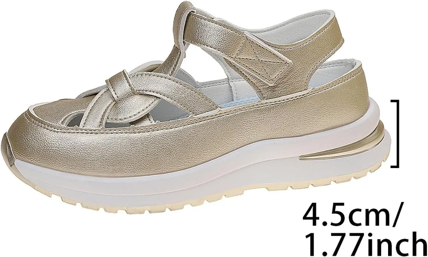 Women Bomre Shoes Summer Slip On Orthopedic Sandals With Arch Support Hollow-Out Casual Beach Sandals Comfortable Wide Width Casual Shoes
