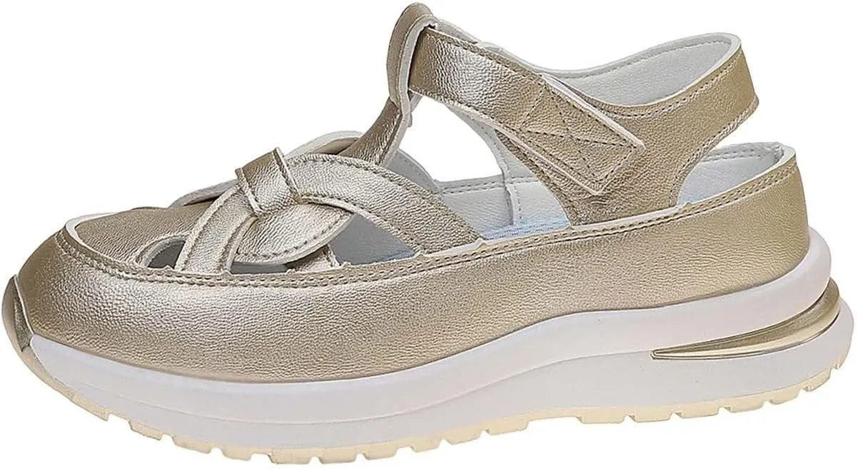 Women Bomre Shoes Summer Slip On Orthopedic Sandals With Arch Support Hollow-Out Casual Beach Sandals Comfortable Wide Width Casual Shoes