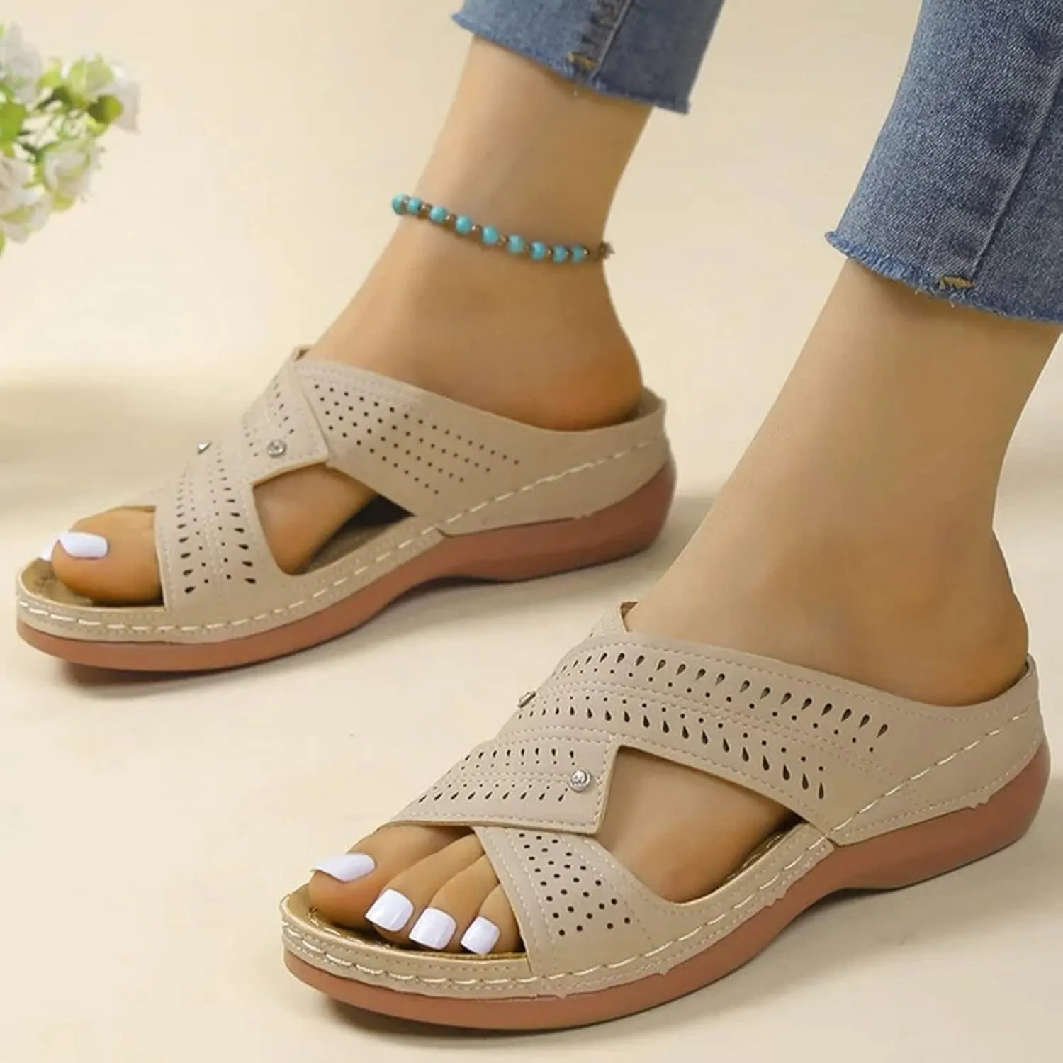 Women Wedge Sandals Dress Sandals for Women Comfortable Summer Platform Casual Dress Sandal Flip Flops for Casual Elastic Ankle Strap Platform Shoes Dressy