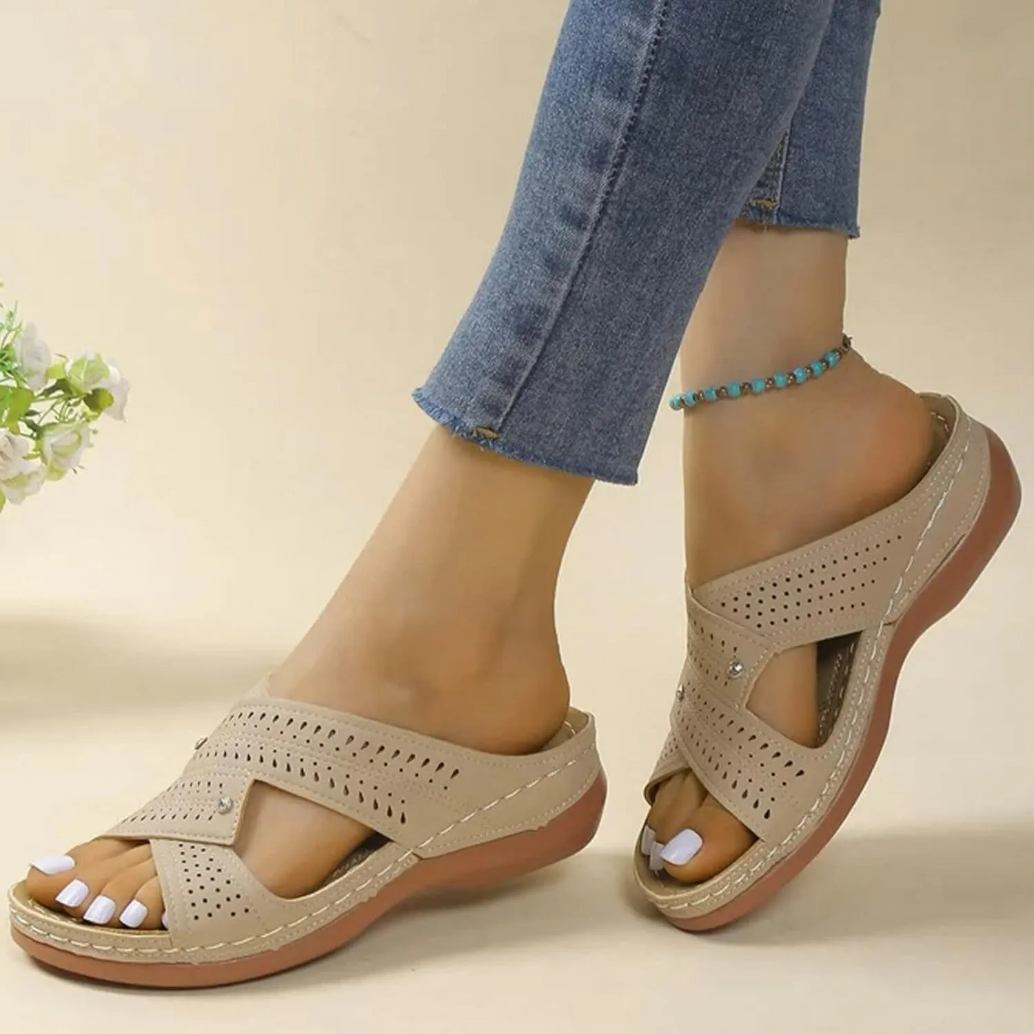 Women Wedge Sandals Dress Sandals for Women Comfortable Summer Platform Casual Dress Sandal Flip Flops for Casual Elastic Ankle Strap Platform Shoes Dressy