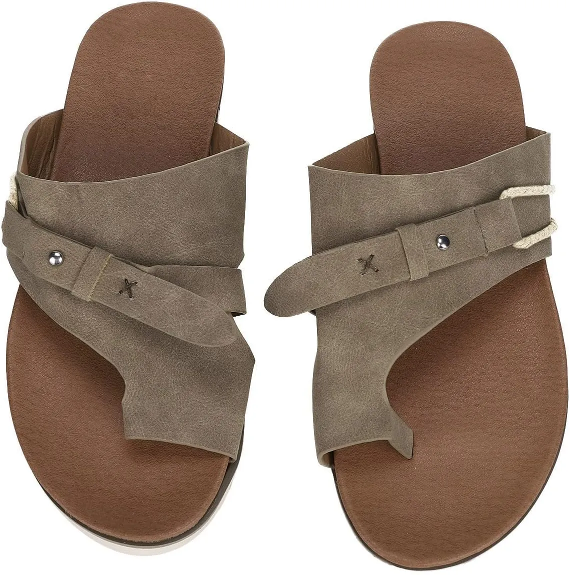 Women's Casual Sandals Wedges Ring Slippers 2025 Open Toe Solid Color Lightweight Orthopedic Sandals Summer Comfy Breathable Casual Beach Travel Shoes