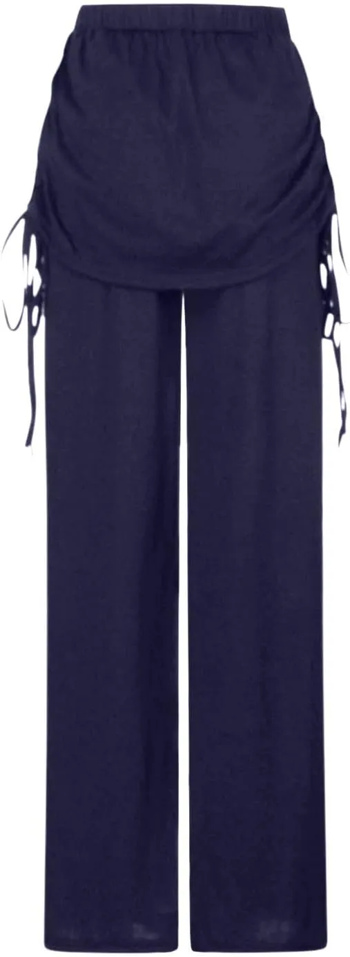 Womens Flare Yoga Pants High Waist Ruffle Bell Bottom Pants Stretch Hippie Pants Trousers Vintage Disco 70s Outfits