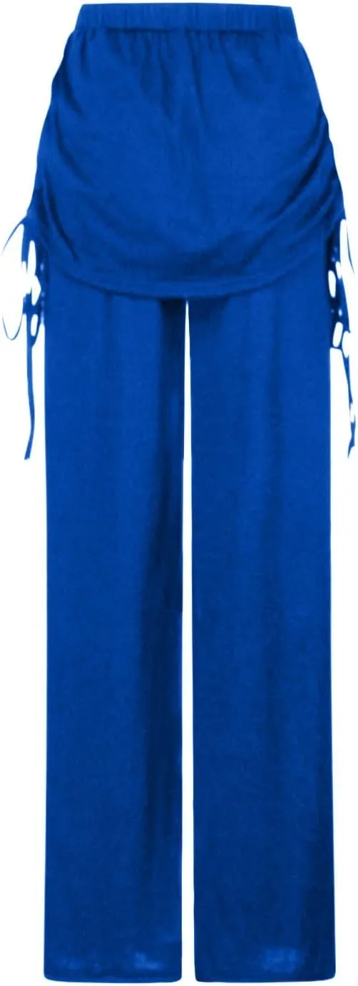 Womens Flare Yoga Pants High Waist Ruffle Bell Bottom Pants Stretch Hippie Pants Trousers Vintage Disco 70s Outfits