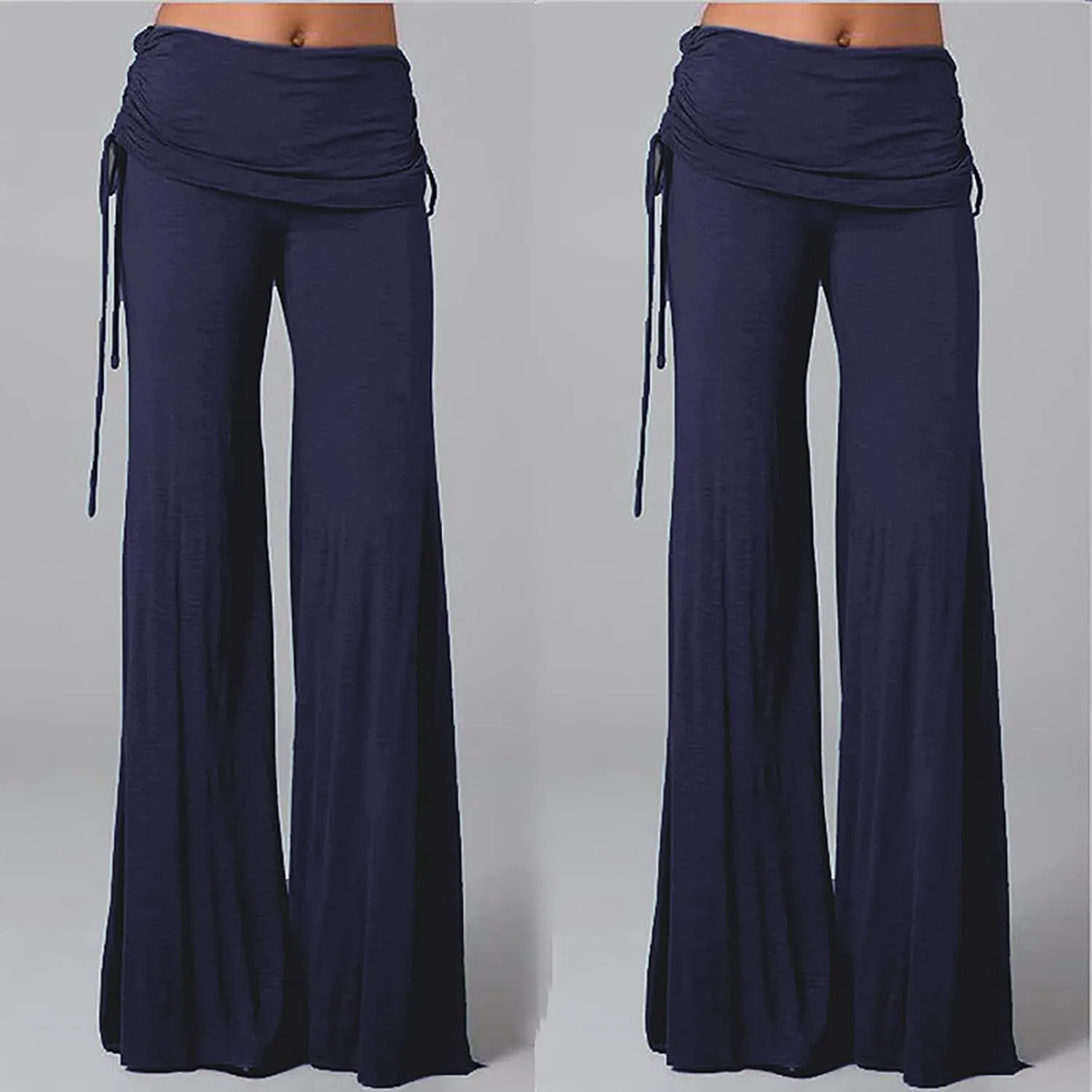 Womens Flare Yoga Pants High Waist Ruffle Bell Bottom Pants Stretch Hippie Pants Trousers Vintage Disco 70s Outfits