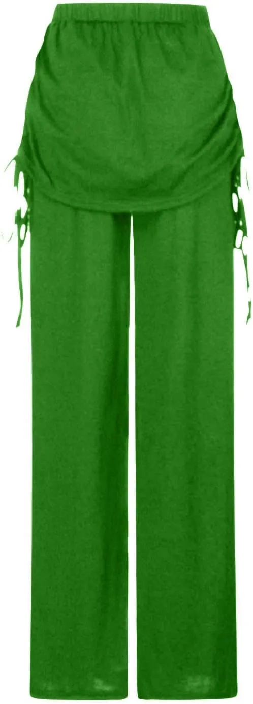 Womens Flare Yoga Pants High Waist Ruffle Bell Bottom Pants Stretch Hippie Pants Trousers Vintage Disco 70s Outfits