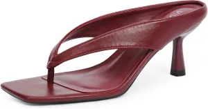 Women??s Kitten Heels Flip Flops Slip On Open Toe Low Heels Thong Square Slide Summer Fashion Party Heeled Dressy Sandals for Women