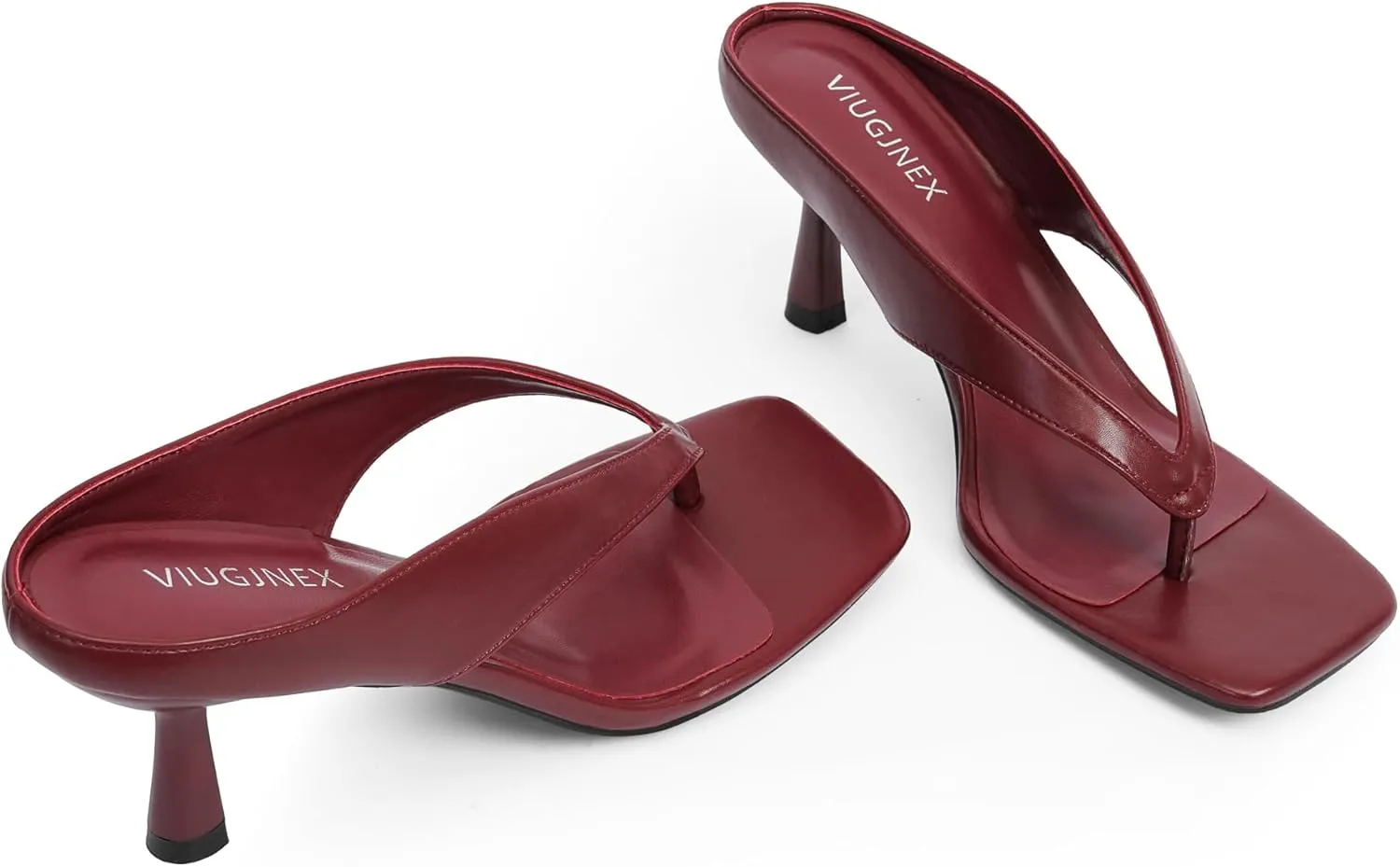 Women??s Kitten Heels Flip Flops Slip On Open Toe Low Heels Thong Square Slide Summer Fashion Party Heeled Dressy Sandals for Women