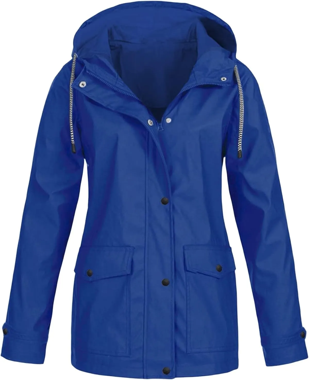 Womens Waterproof Rain Coat with Hood Lightweight Zip Up Fall Raincoat Active Outdoor Hooded Windbreaker