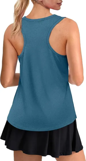 Womens Workout Tops Sleeveless Racerback Lightweight Active Tennis Yoga Shirts Athletic Running Tank Top for Women