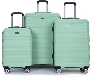 Yoglad Three piece Luggage Sets21/25/29 Inch PC Lightweight Suitcase Spinner Wheels Suitcase Luggage sets with TSA Lock with Spinner Wheels (Light Green)