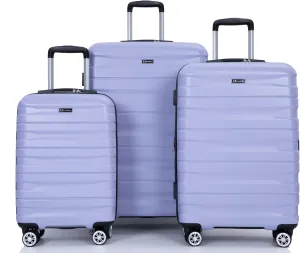 Yoglad Three piece Luggage Sets21/25/29 Inch PC Lightweight Suitcase Spinner Wheels Suitcase Luggage sets with TSA Lock with Spinner Wheels (Light Purple)