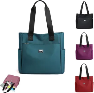 Zcjeaneviln Bag Waterproof, Large Capacity Waterproof Multi Pocket Nylon Shoulder Bag, Suitable for Travel (Green)